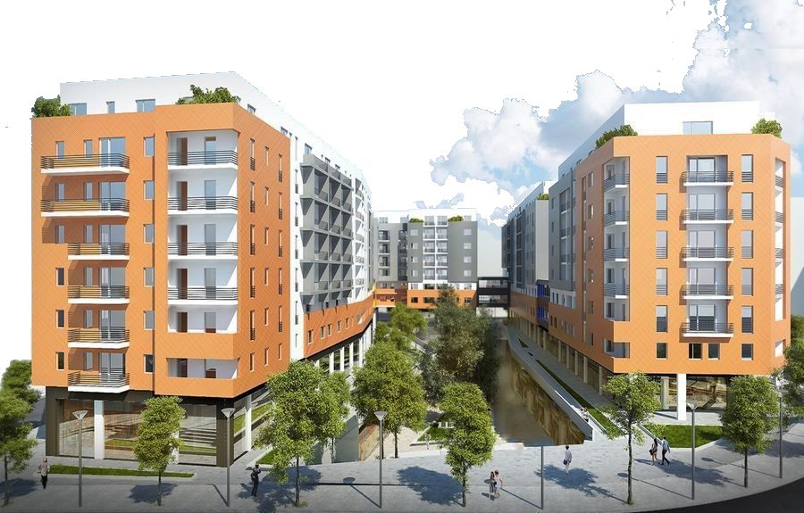 Tower Bridge 3 — orange building rendering