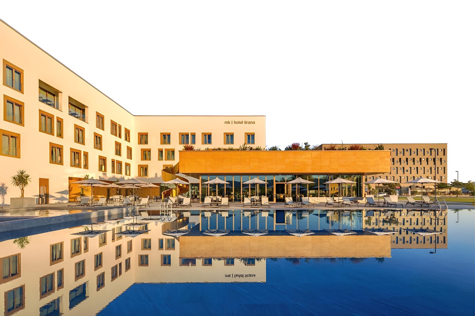MK Hotel Tirana — 5-star hotel exterior with pool