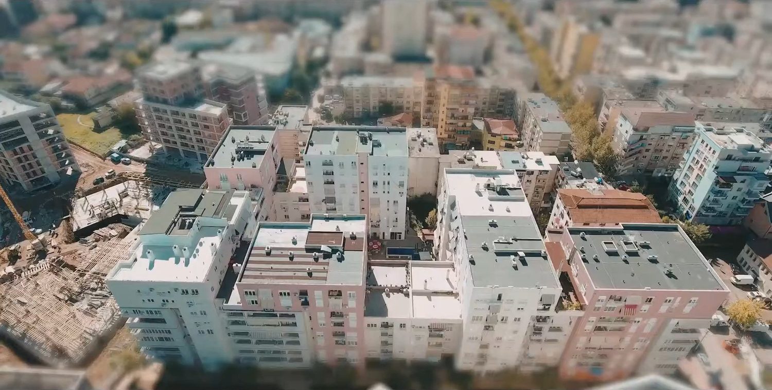 Homeplan — aerial view of the residential development