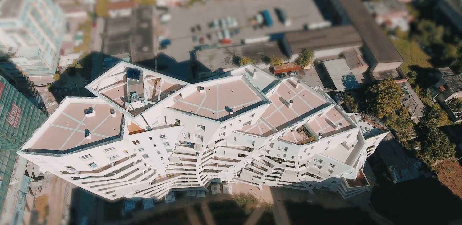 Magnet — aerial view of the building
